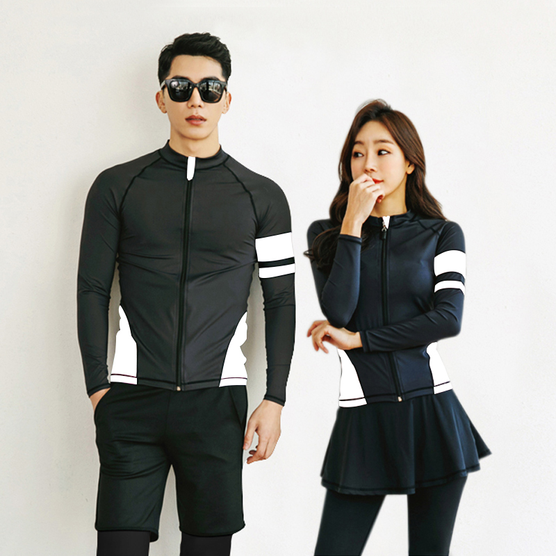 Korean diving suit zipper split long sleeve trousers swimsuit sunscreen quick-drying couple men's and women's jellyfish coat floating suit
