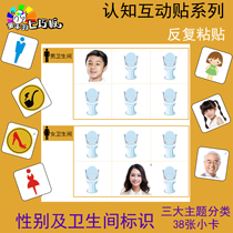Gender of men and women Toilet signs Cognitive interaction stickers Quiet books Kindergarten area corner teaching aids cards