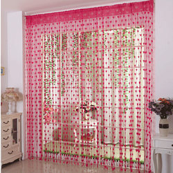 Korean love line curtain encrypted wedding room curtain hanging curtain living room porch partition wedding decoration curtain finished product
