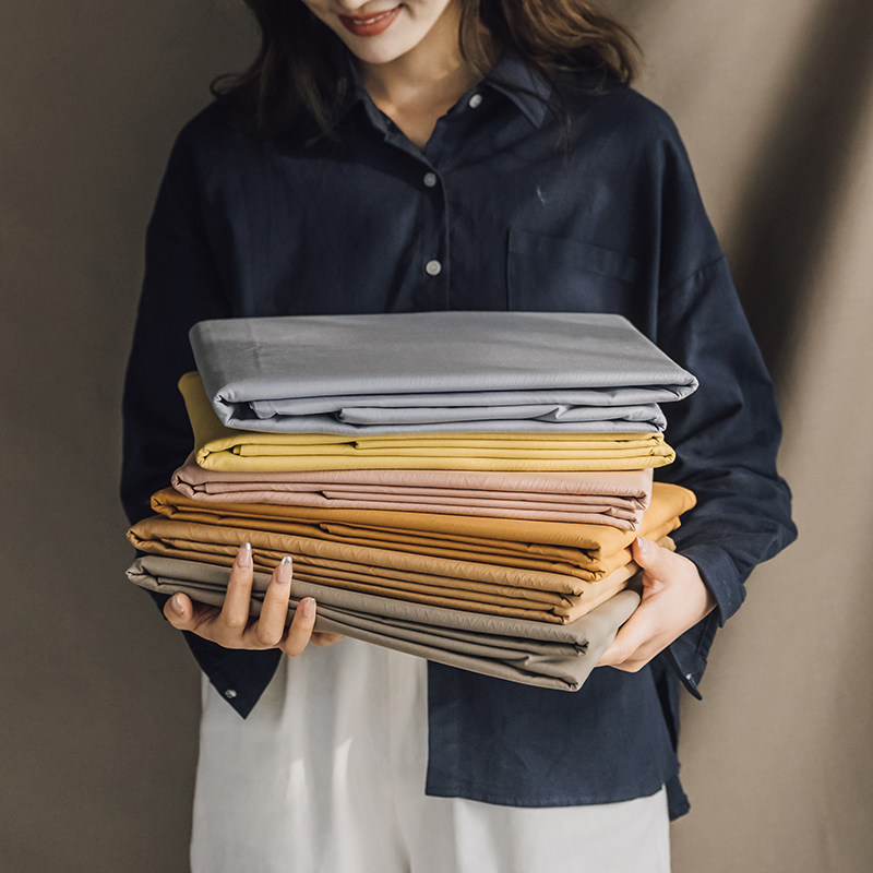 Net red solid color cotton sheets 40 cotton bed bag Simmons bedspread double bed 1 8 1 5 meters 2 meters