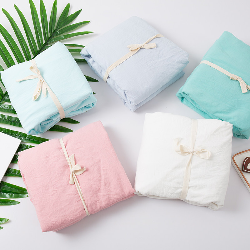 Minimalist washed cloth Bed bunk pure colour 1 5 m Schildreth bed cover single piece 1 8 m mattress protective sleeve dust resistant