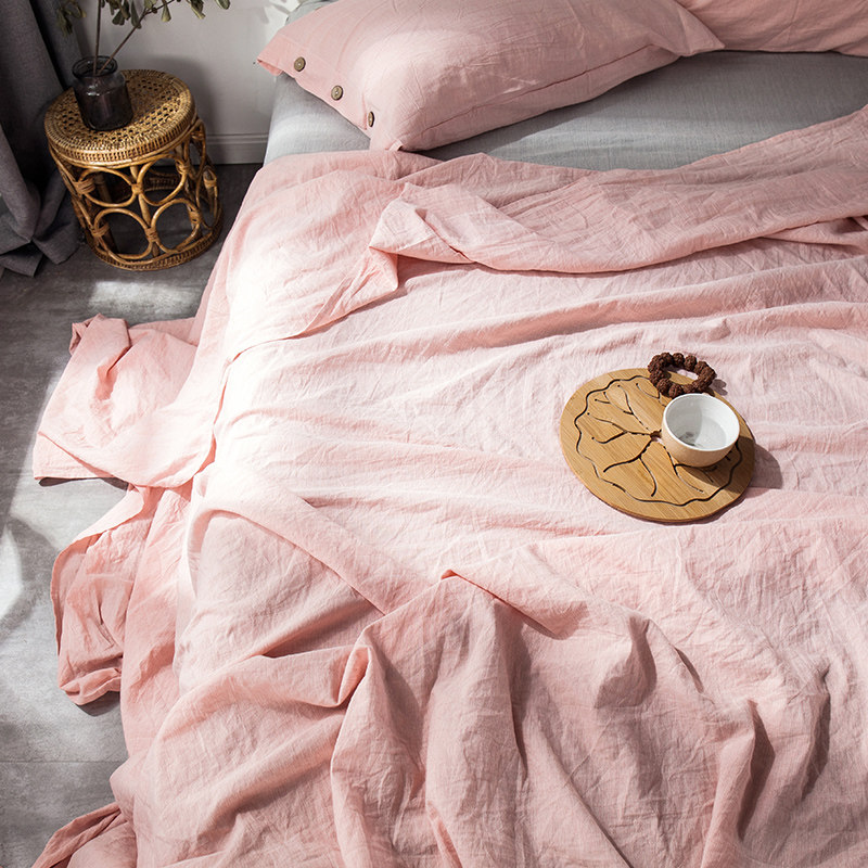 bed linen single piece covered with washed cotton bed cover bed cover bed linen pure color anti slip 1 5 m 1 8m brown mattress protective sheath