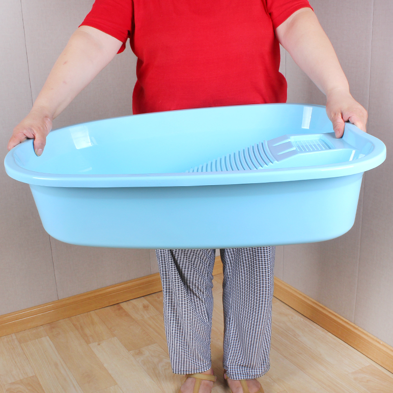 Large household laundry basin thickened plastic baby with washboard baby laundry washbasin washbasin