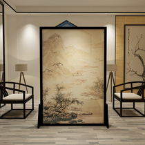 New Chinese screen partition living room entrance entrance entrance barrier blocking home bedroom ancient landscape solid wood movable seat screen