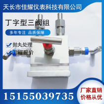 Jiayao T-type three-valve group T-shaped three-valve group stainless steel integrated three-valve group 1151 flange three-valve group