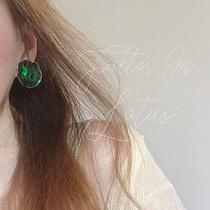 With filter lotus pond deep sea lava retro irregular round earrings ear clips three colors color chaos beauty