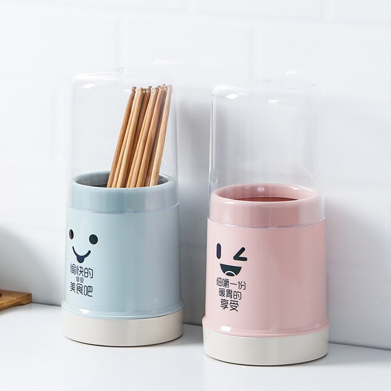 Multifunction with lid draining chopstick cylinder Anti-dust drain Chopstick Cage Spoon Fork Cutlery Containing Bucket Chopstick