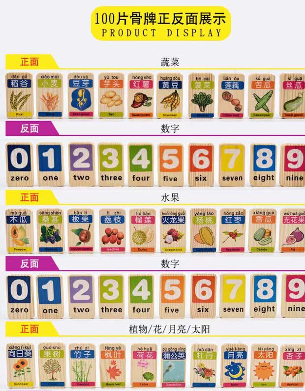 [Đặc biệt hàng ngày] 100 khối xây dựng kiến ​​thức cho trẻ em hai mặt domino