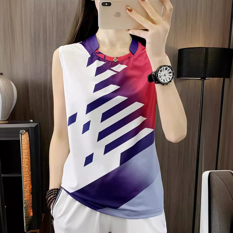 Sleeveless Quick-Drying Vest for Men and Women, Running Sports Casual T-Shirt, Couple Style Volleyball, Table Tennis, Badminton Clothing 6006