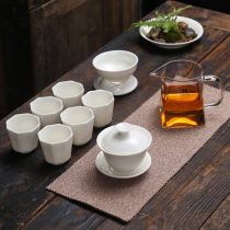 Sheep jade porcelain kung fu tea set LOGO gift custom wedding gifts Company shop activities