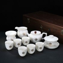 Sheep Jade kung fu tea set Phnom Penh Sanchai Bowl home tea maker company store opening LOGO gift customization