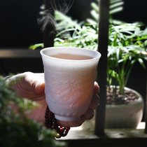 Sheep fat jade Teacup Dragon and phoenix cup Master cup LOGO gift customization Reunion company store opening gift