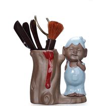 Kung Fu Tea Accessories Ru Kiln Tea Art Combination Ebony Wood Tea Ceremony Six Gentlemen Zero with Set Tea Holder Pen