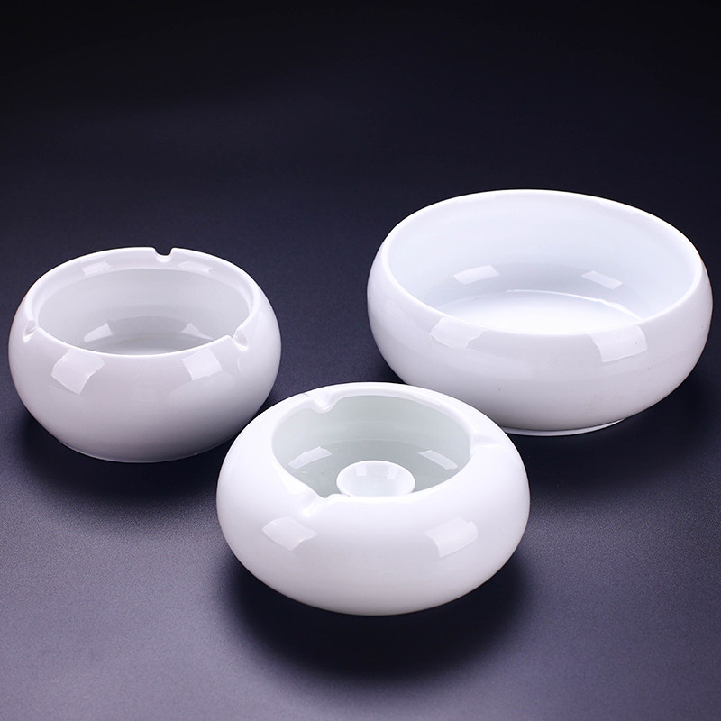 Dehua high white porcelain creative multi-function ashtray LOGO private custom shop company opening small gift gift