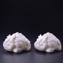 Sheep Jade white porcelain can raise tea pet home desktop ornaments car company opening bank gifts