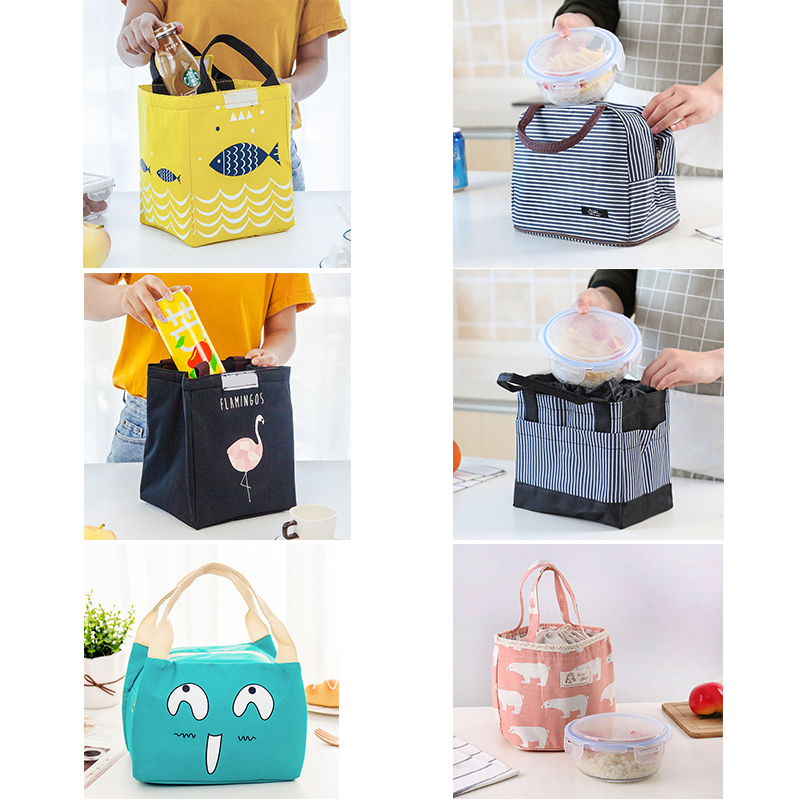 Thickened aluminum foil insulation bag lunch bag canvas large tote bag with rice large capacity bento with insulation bag