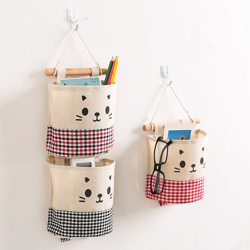Usd 5 35 Cotton Single Pocket Storage Bag Small Hanging Cotton Single Pocket Storage Bag Small Hanging After The Door Fabric Finishing Wall
