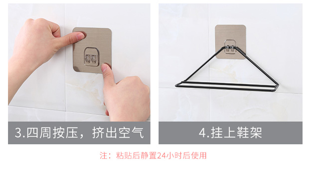 Rèn sắt giá treo tường hình tam giác keo dán giày đơn giản kệ phòng khách phòng tắm phòng tắm dép lưu trữ giá - Kệ khung sắt trang trí
