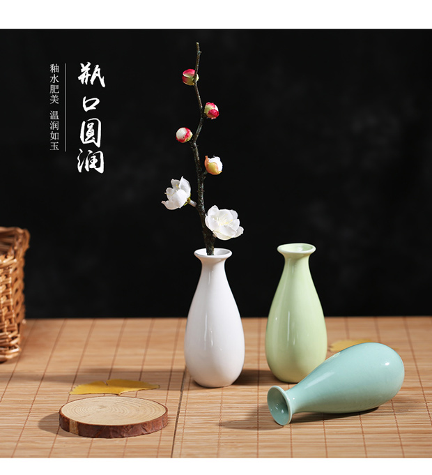 Bình gốm nhỏ hoa tươi nhỏ chèn đơn giản sáng tạo cổ điển phòng ngủ phòng khách cắm hoa văn hóa nước chai sứ nhỏ - Trang trí nội thất đồ dcor quán cà phê