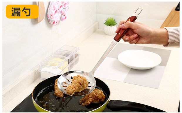 Thìa bếp inox đặt nhà đầy đủ bộ muỗng dày xẻng colander xào xào dụng cụ nấu ăn muỗng xẻng dụng cụ nhà bếp tủ đựng gia vị
