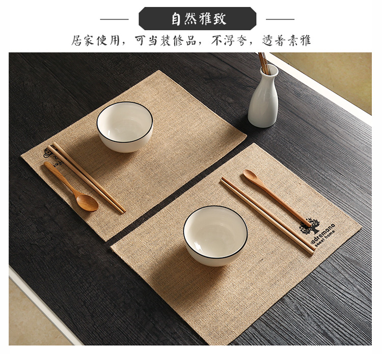 Nhật bản phong cách nghệ thuật cách nhiệt placemat vải hình chữ nhật bảng mat đĩa trái cây pad bông bộ đồ ăn pad bảng vải món ăn mat coaster