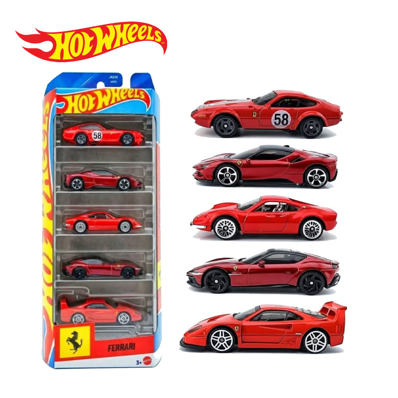 Hot Wheels Ferrari 5-Pack Alloy Collectible Car Model Toy Birthday Gift Hot Wheels Ferrari 5-Pack Alloy Collectible Car Model Toy Birthday Gift