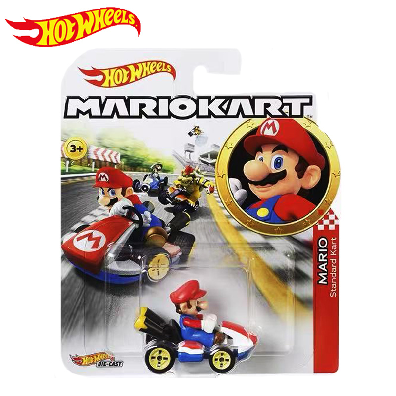 Hot Wheels Mario Kart Mario Racing Model Children's Toy Car Standard Kart Collectible Toy