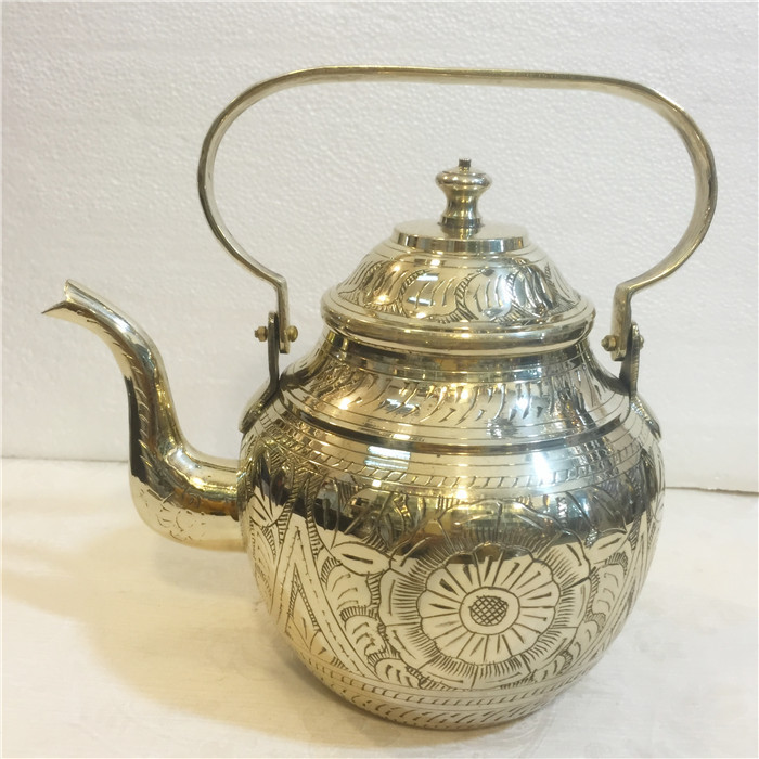 Copper Teapot Imported from India, Copper Carving Pot, Coffee Pot, Milk Tea Pot, Unique Handicrafts, Thickened Kettle, Tea Set, Tableware
