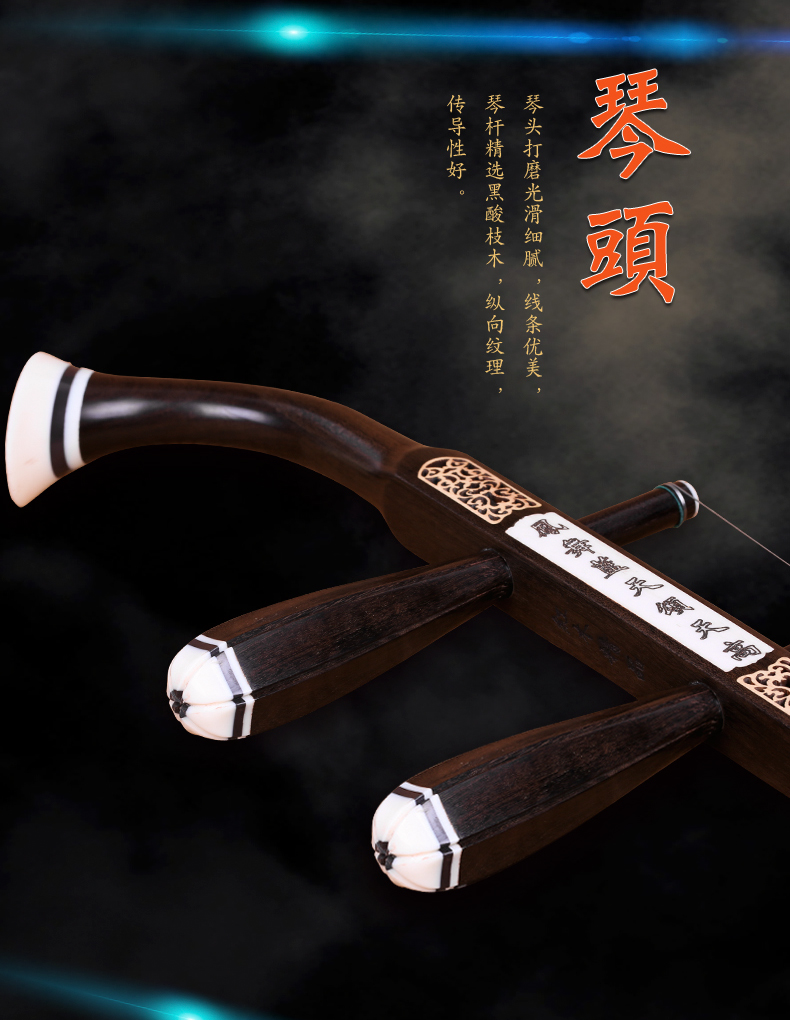 Wan Qatte Erhu gỗ hồng đen erhu chuyên nghiệp chơi bộ sưu tập phụ kiện giao hàng dụng cụ - Nhạc cụ dân tộc sáo ngọc