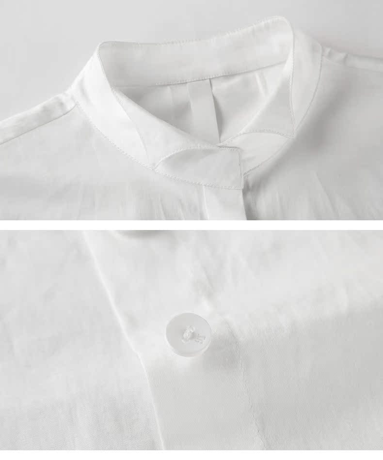 XG Snow Song Spring New Commuter OL Bow Lapel Áo sơ mi nữ Chín tay áo trắng thoi trang cong so