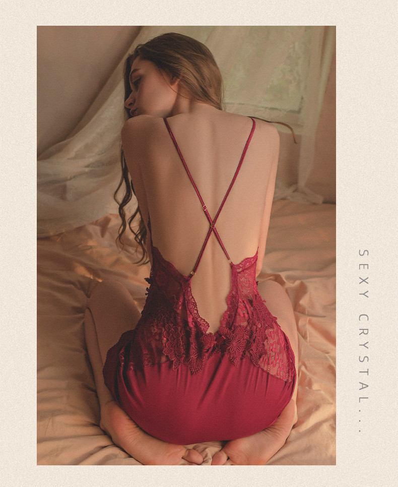 Трансграничная торговля, брендовая сексуальная элитная пижама, эффект подтяжки, V-образный вырез 