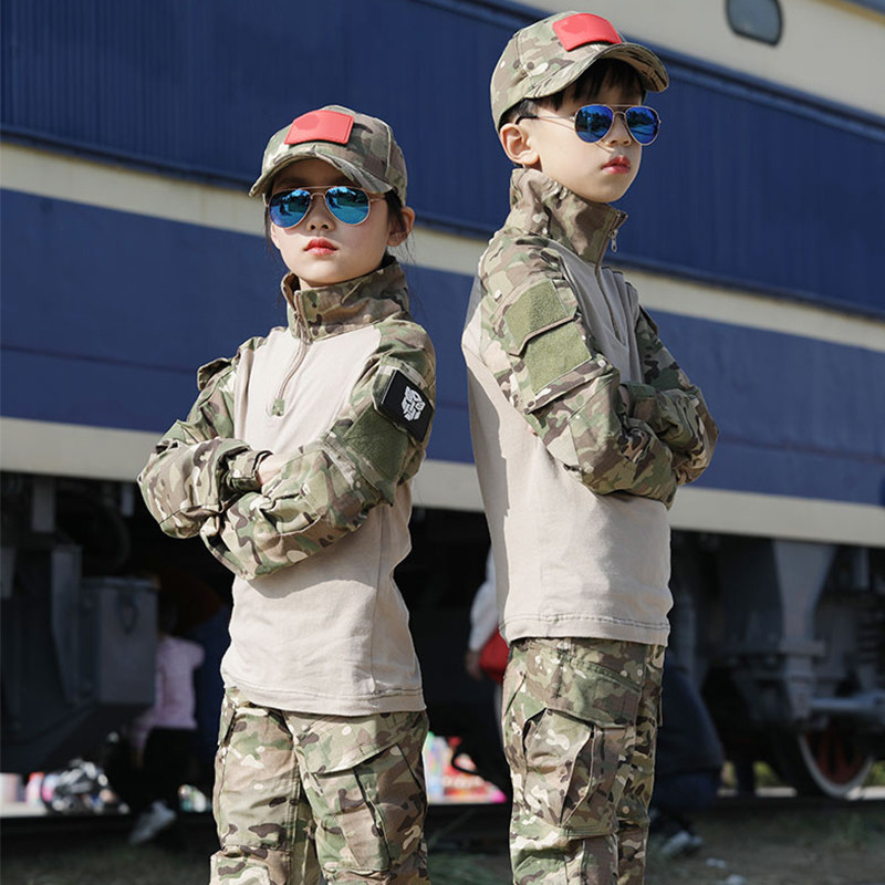 Children's camouflan suit Spring frog clothes men and women summer camp equipped primary and middle school students military training costumes to perform