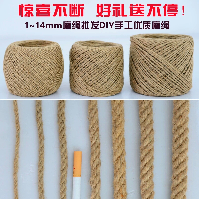 Hemp Rope Rope Decorated Rope Pendant Rope Photo Rope Packing Tying Rope Handmade Diy Hemp Rope Woven Kitty Water Pipe