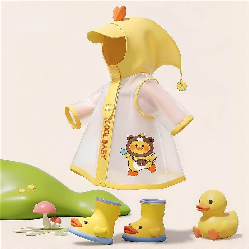 French Miweike Kidsren's Raincoat and Rain Boots Set for Boys and Girls, Special for Kindergarten Students to Go to School and Prevent Heavy Rain French Miweike Kidsren's Raincoat and Rain Boots Set for Boys and Girls, Special for Kindergarten Students to Go to School and Prevent Heavy Rain