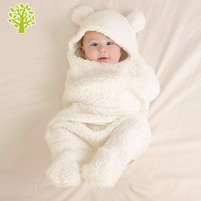 Bag is covered by baby swaddle baby newborn baby newborn autumn and winter dual-use thickened out of winter and huddled by winter