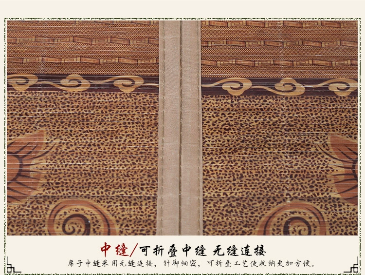 Băng tre gương in carbon mới mat lớn túi gấp đôi sinh viên tre mat mat ba mảnh - Thảm mùa hè chiếu điều hòa cao su non cho bé