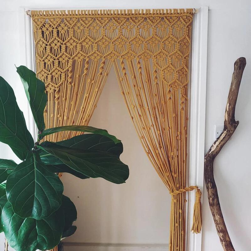 High-End Vintage Bohemian Style Woven Cotton Rope Door Curtain Nordic ins Wall Decoration Wall Hanging Decorative Curtain