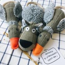 Super cute Japanese cute animal modeling plush toy pet dog vocal toy gnawing cleaning and removing tartar