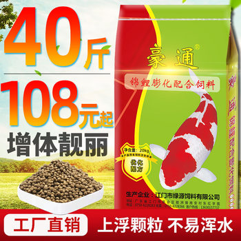ອາຫານປາ koi ປາອາຫານທີ່ມີທາດໂປຼຕີນສູງ goldfish ອາຫານອະນຸພາກຂະຫນາດນ້ອຍ universal staple food breeding floating 20kg large shipping free shipping
