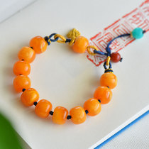 Noisy witch shop | Return enchanting texture old bead type old wax with Nanhong Tianhe stone hand-woven bracelet