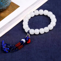 Haunted witch shop 7nows) Love to recommend a white Hetian jade lapis lazuli south red tassel crystal bracelet for women