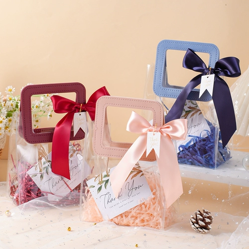 Прозрачная льняная сумка, упаковка, подарочная коробка, подарок на день рождения