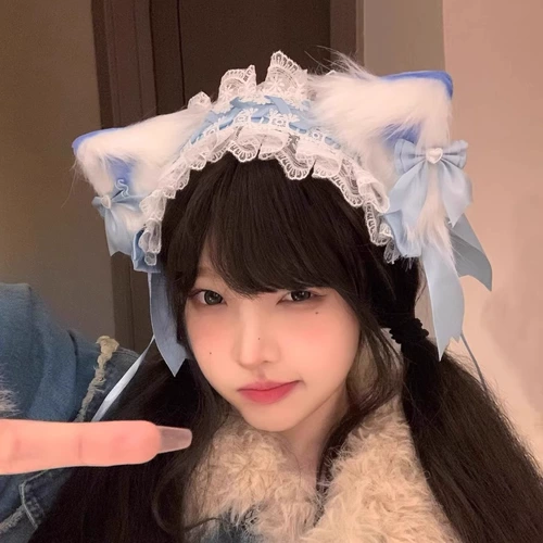 Синий ободок, повязка на голову, аксессуар для волос, заколка для волос, косплей, стиль Лолита