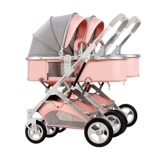 Амортизирующая складная детская прогулочная коляска для двоих для выхода на улицу для близнецов с сидением, можно сидеть и лежать