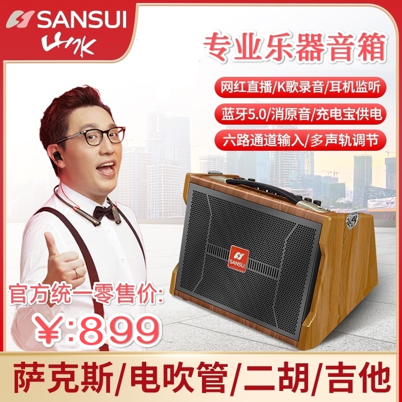 Landscape D60 professional musical instrument speaker electric blowpipe electric guitar outdoor k song mobile phone live recording multi-function portable