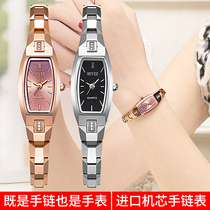 New Swiss tungsten steel watch ladies students Korean version of simple temperament waterproof fashion womens watch trend small bracelet