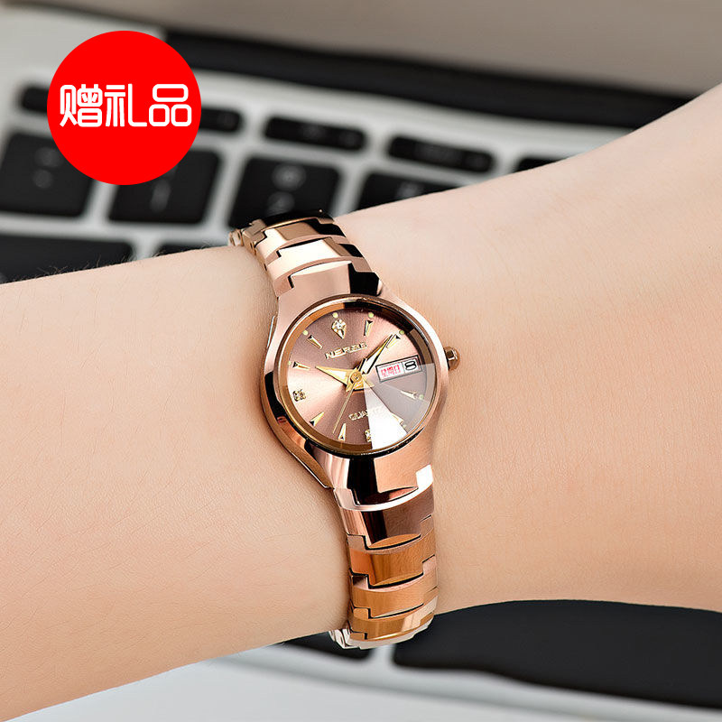 Watch women's simple temperament waterproof mechanical watch ins wind famous brand calendar luminous compact exquisite luxury