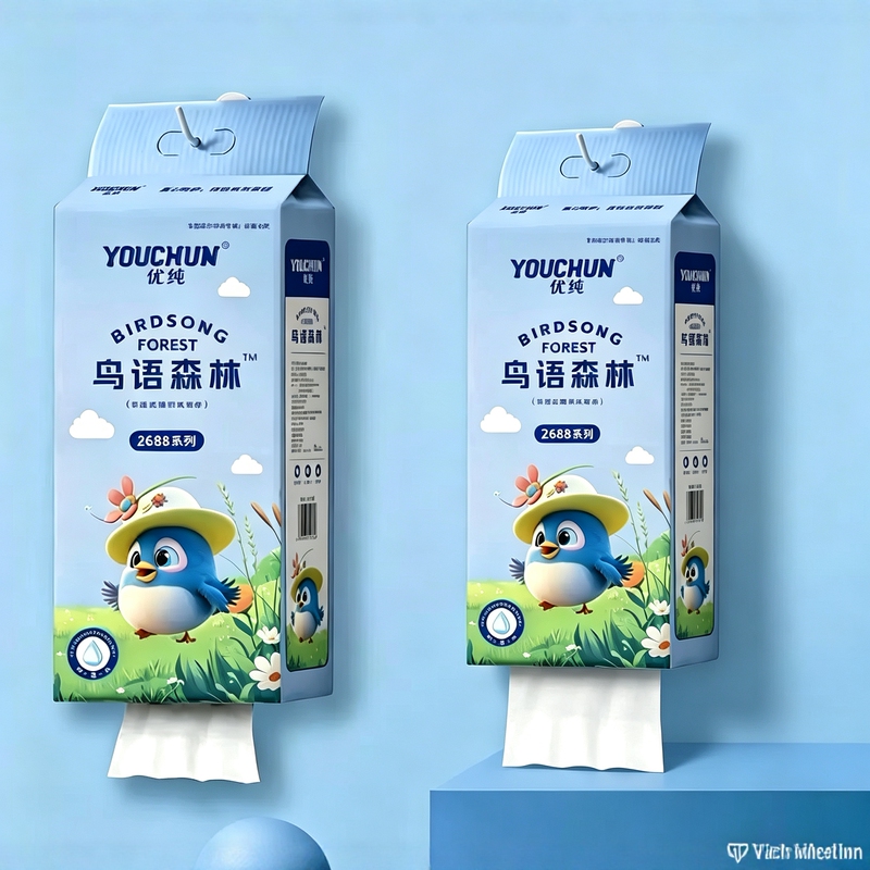 Youchun Birdsong Forest Hanging Tissue Box Blue Youchun Birdsong Forest Hanging Tissue Box Blue