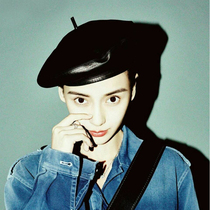 Leather hat Korean fashion British Pupi beret autumn pumpkin Bud painter hat female tide Korea autumn and winter