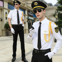 New security overalls set mens long sleeves shirt security property sales Real Estate concierge uniform
